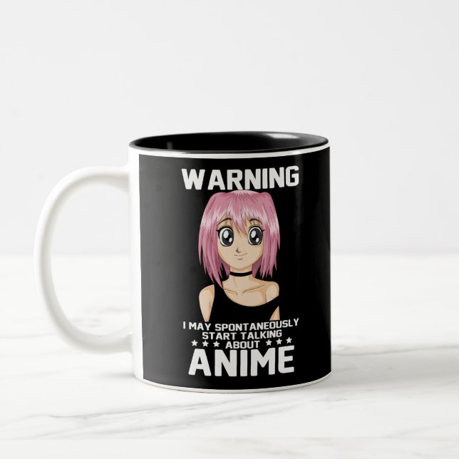 Caneca De Café Em Dois Tons aviso pode começar a falar sobre anime (Esquerda)