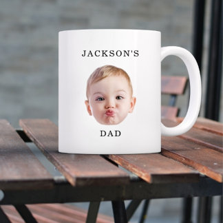 Caneca De Café Em Dois Tons Avó-Avô Moderno Personalizado Rosto de Bebê Crianç