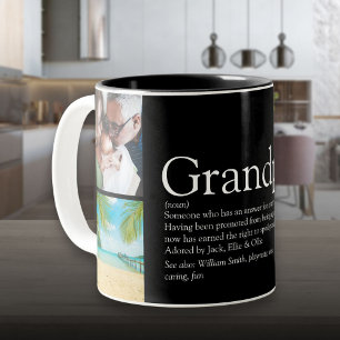 Caneca De Café Em Dois Tons Avô Avô Papa Definição 4 Foto Preto