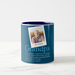 Caneca De Café Em Dois Tons Avô Avô Papa Definição Foto Azul