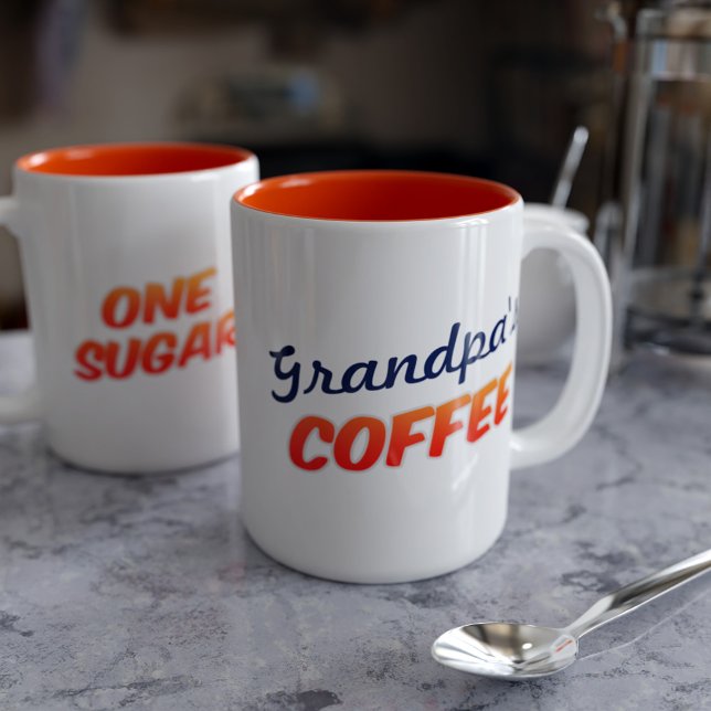 Caneca De Café Em Dois Tons Avô Avô Um Açúcar Laranja (Criador carregado)