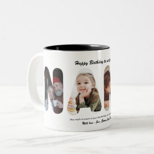 Caneca De Café Em Dois Tons Avó Colagem de Fotos Personalizada para a Vovó