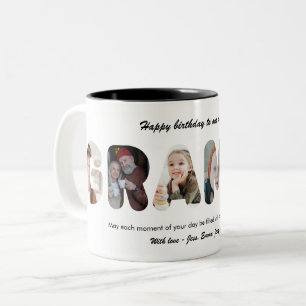 Caneca De Café Em Dois Tons Avô Colagem de Fotos Personalizadas