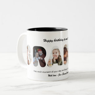 Caneca De Café Em Dois Tons Avó Colagem de Fotos Personalizadas Avó