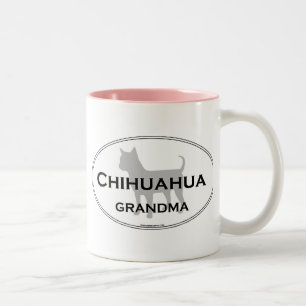 Caneca De Café Em Dois Tons Avó da chihuahua