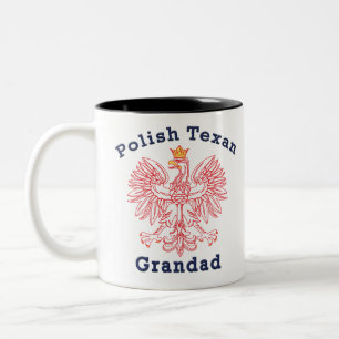 Caneca De Café Em Dois Tons Avô de águia polonesa texana