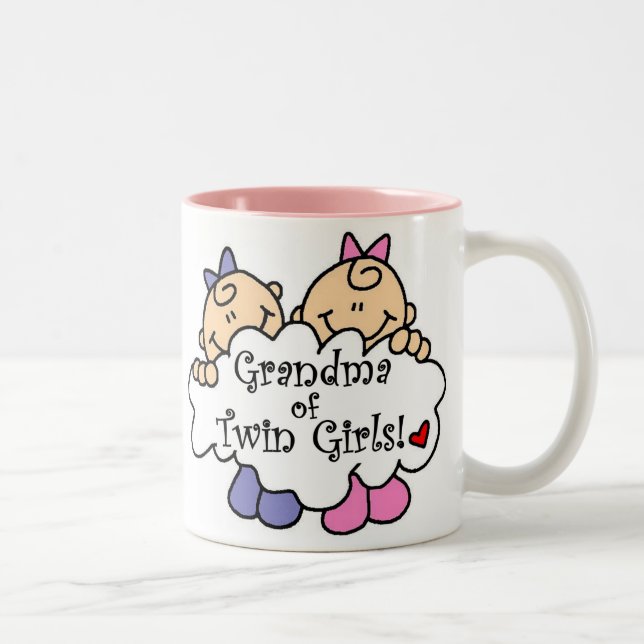 Caneca De Café Em Dois Tons Avó de Camisetas e presentes gêmeos (Direita)
