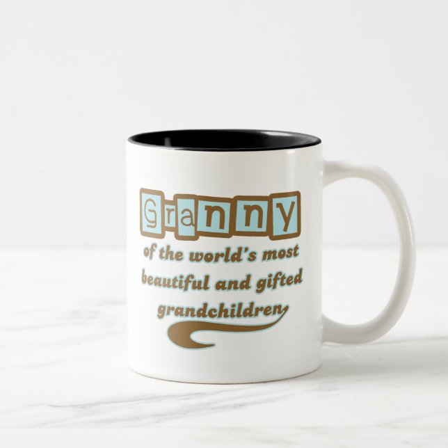 Caneca De Café Em Dois Tons Avó de netos dotado (Direita)