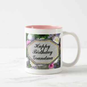 Caneca De Café Em Dois Tons Avó do feliz aniversario