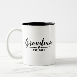 Caneca De Café Em Dois Tons Avó Estabeleceu Novo Presente de Avó