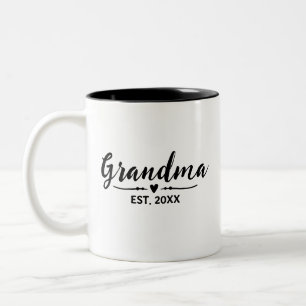 Caneca De Café Em Dois Tons Avó Estabeleceu Novo Presente de Avó
