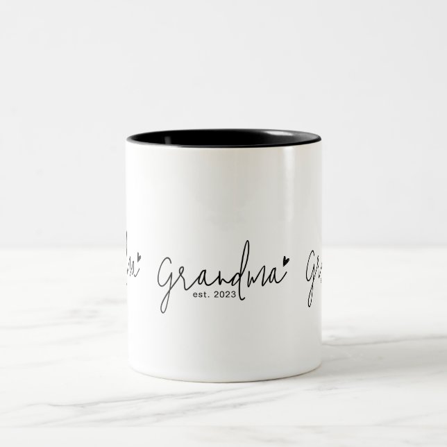 Caneca De Café Em Dois Tons Avó Estabeleceu Novo Presente de Avó (Centro)