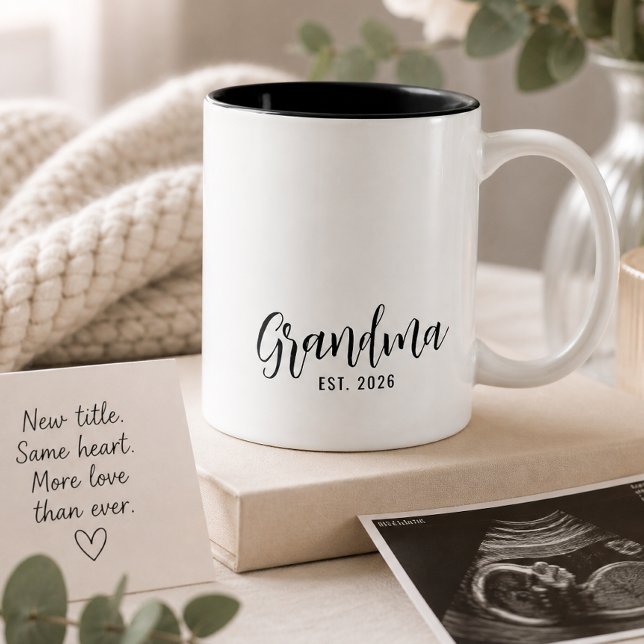Caneca De Café Em Dois Tons Avó Estabeleceu Novo Presente de Avó (Criador carregado)