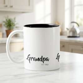 Caneca De Café Em Dois Tons Avô Estabeleceu Presente Simples para Avô