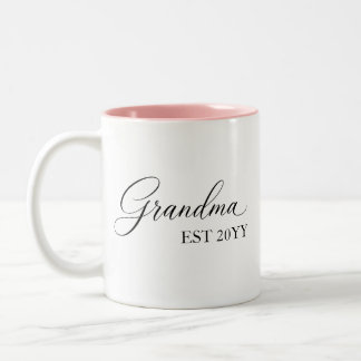 Caneca De Café Em Dois Tons Avó Estabelecida [Ano] – Personalizado 