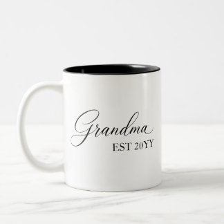 Caneca De Café Em Dois Tons Avó Estabelecida [Ano] – Personalizado 