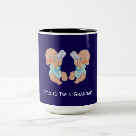 Caneca De Café Em Dois Tons Avô Gêmeo Orgulhoso