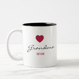 Caneca De Café Em Dois Tons Avó Minimalista EST