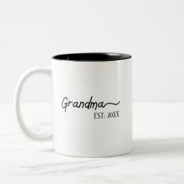 Caneca De Café Em Dois Tons Avó Minimalista EST 2026, novo presente de avó