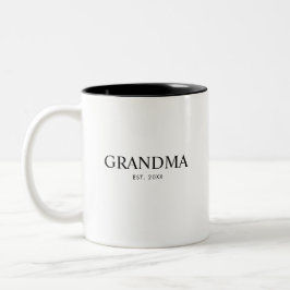 Caneca De Café Em Dois Tons Avó Moderna Elegante Preta