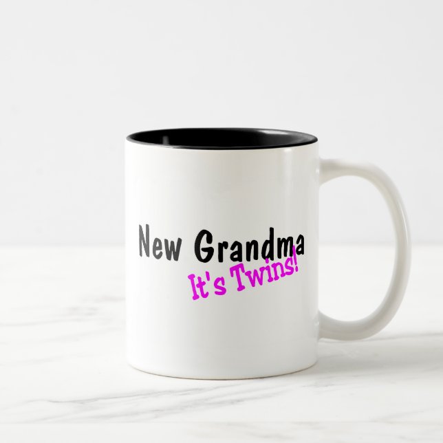 Caneca De Café Em Dois Tons Avó nova dos gêmeos (Direita)
