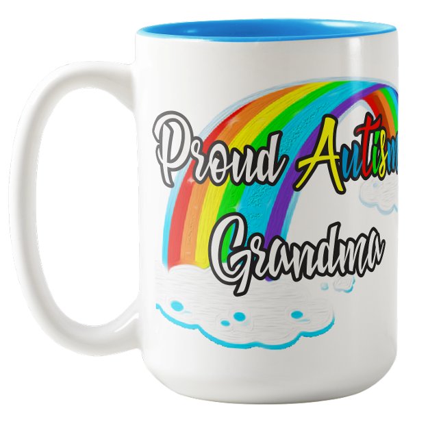 Caneca De Café Em Dois Tons Avó Orgulhosa do Autismo (Proud Autism Grandma Two-Tone Coffee Mug)