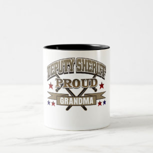 Caneca De Café Em Dois Tons Avó orgulhosa do deputado xerife