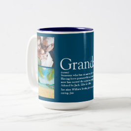 Caneca De Café Em Dois Tons Avô Papai Definição Colagem de Fotos