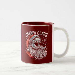 Caneca De Café Em Dois Tons Avô Papai Noel Claus Presente Divertido de Natal
