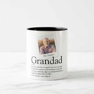 Caneca De Café Em Dois Tons Avô Vô Papai Definição Foto