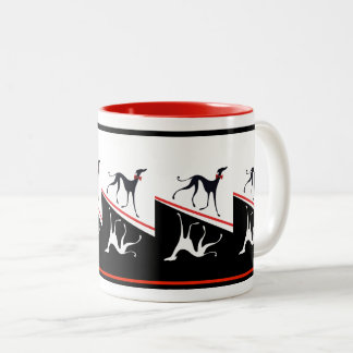 Caneca De Café Em Dois Tons Azawakh stylisé Yin