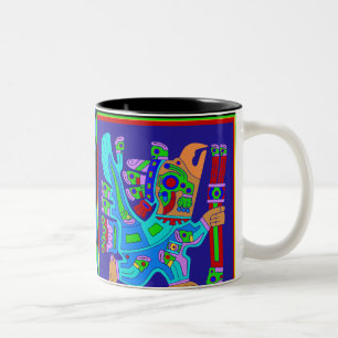 Caneca De Café Em Dois Tons Aztec Eagle Guerreiro Deus