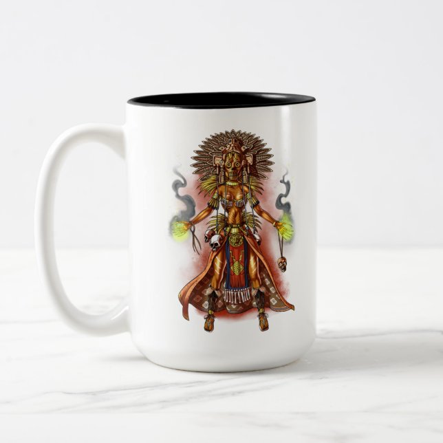 Caneca De Café Em Dois Tons Aztec mitologia Deus Manágua (Esquerda)