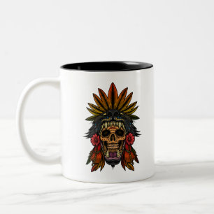 Caneca De Café Em Dois Tons Aztec Warrior