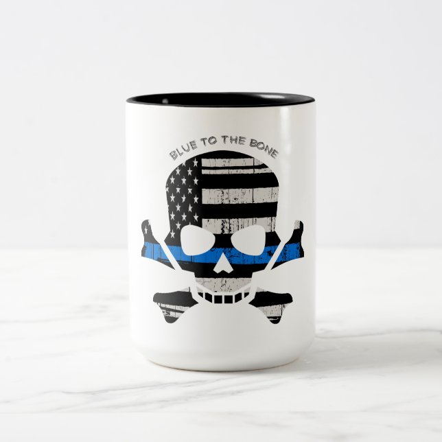 Caneca De Café Em Dois Tons Azul ao Osso (cor) (Centro)