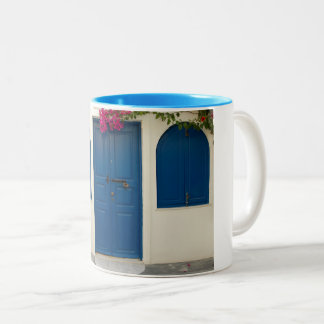 CANECA DE CAFÉ EM DOIS TONS AZUL - BRANCO