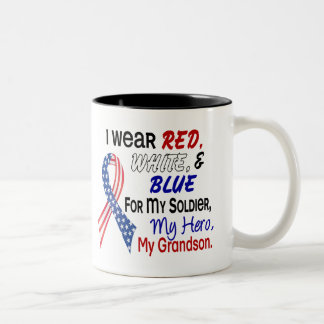 Caneca De Café Em Dois Tons Azul branco vermelho para meu neto