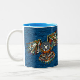 Caneca De Café Em Dois Tons azul-coruja-noturno