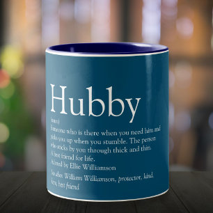 Caneca De Café Em Dois Tons Azul de Cotação de Definição Hubby Legal