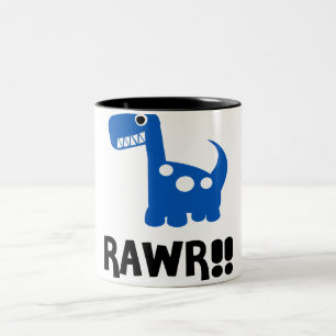 Caneca De Café Em Dois Tons Azul de Rawr Dino