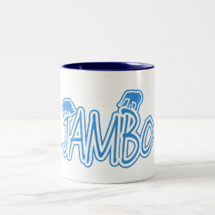 Caneca De Café Em Dois Tons Azul do suaíli de Jambo olá!