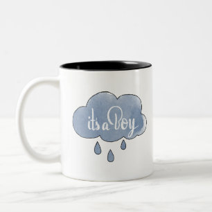 Caneca De Café Em Dois Tons Azul É uma caligrafia