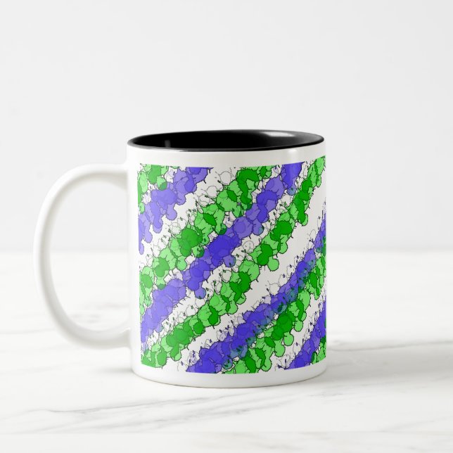 Caneca De Café Em Dois Tons Azul e verde - estripado (Esquerda)