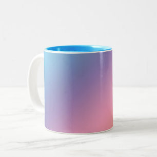 Caneca De Café Em Dois Tons Azul Gradiente Pastel