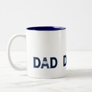 Caneca De Café Em Dois Tons Azul Marinho Papai Estabelecido Presente para Novo