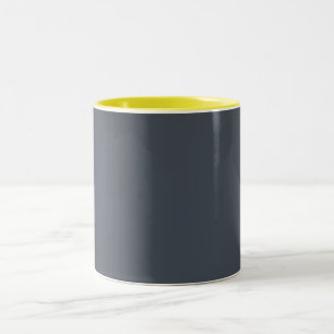 Caneca De Café Em Dois Tons azul mudo cinza azul