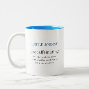 Caneca De Café Em Dois Tons Azul personalizado de procafeinação