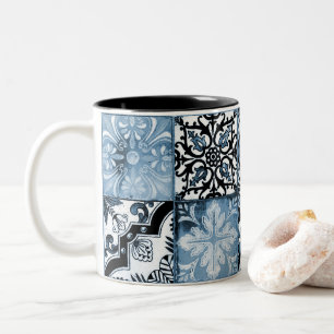Caneca De Café Em Dois Tons Azulejo Oceano