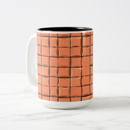 Caneca De Café Em Dois Tons Azulejo Ornamental Quente