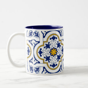 Caneca De Café Em Dois Tons Azulejo português